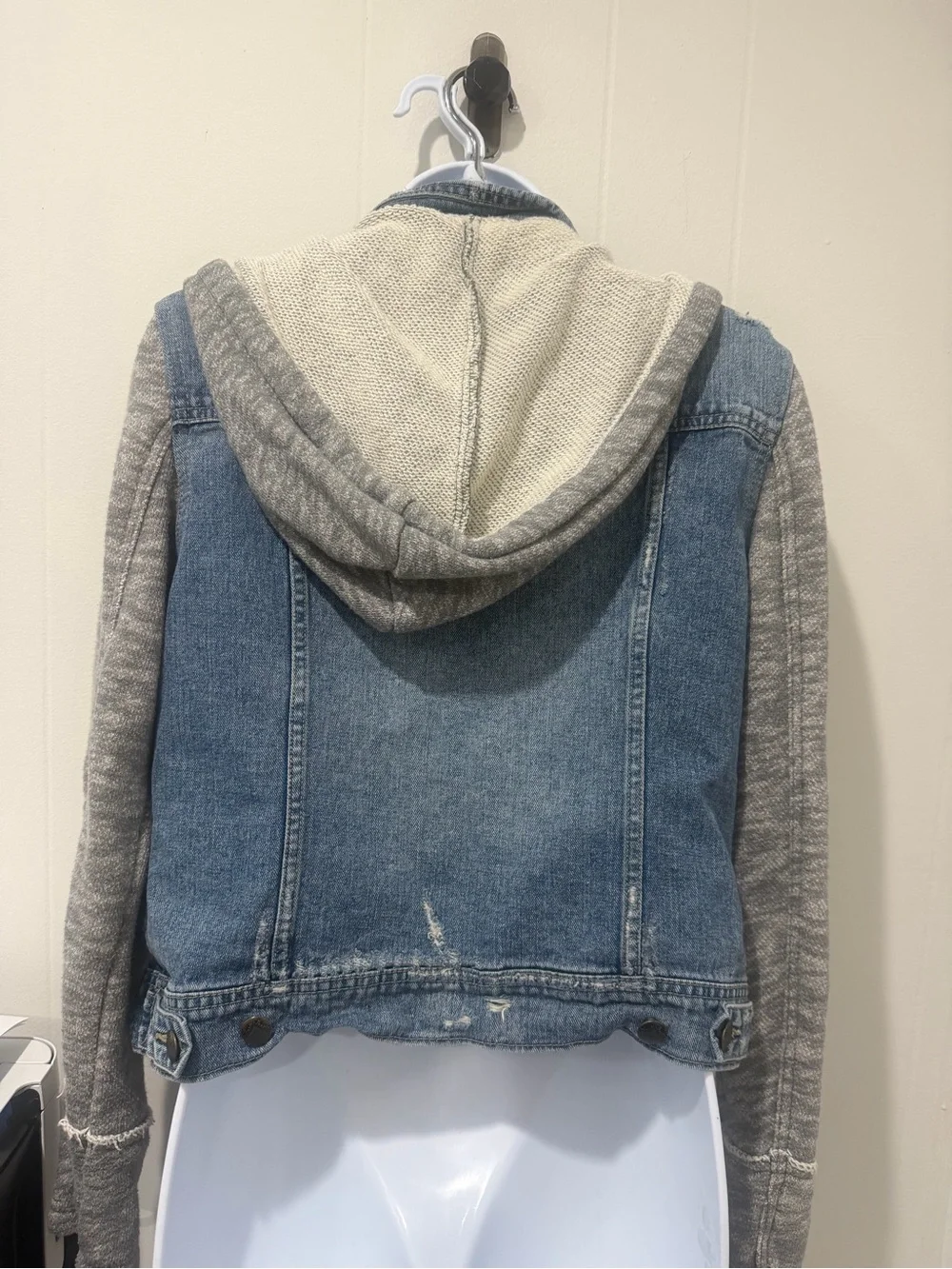 Free People Blue Denim Jacket with Gray Buttons - Picture 2 of 6